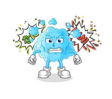 the foam anime angry vector. cartoon characte