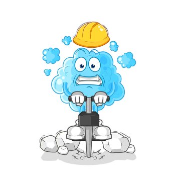 the foam drill the ground cartoon character vecto