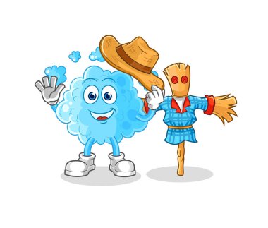 the foam with scarecrows cartoon character vecto