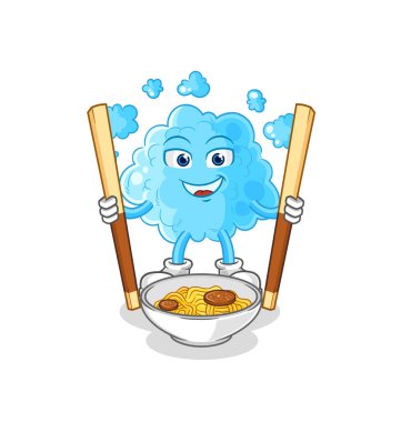 the foam eat noodle cartoon. character mascot vecto