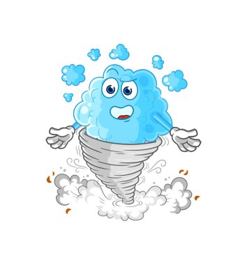 the foam in the tornado cartoon character vecto