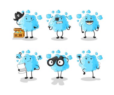 the foam Pirate group character. cartoon mascot vecto