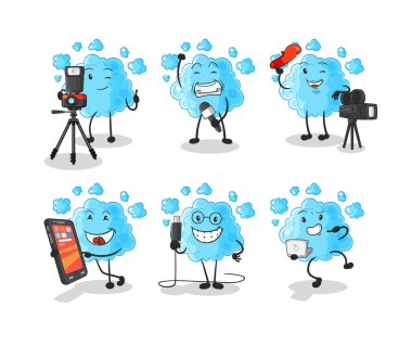 the foam technology group character. cartoon mascot vecto