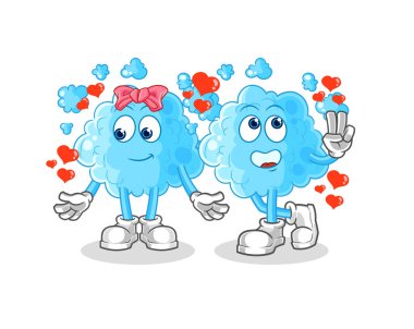 the foam dating cartoon. character mascot vecto