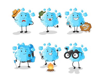 the foam football group character. cartoon mascot vecto