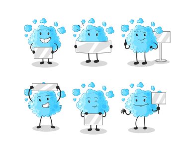 the foam celebration set character. cartoon mascot vecto