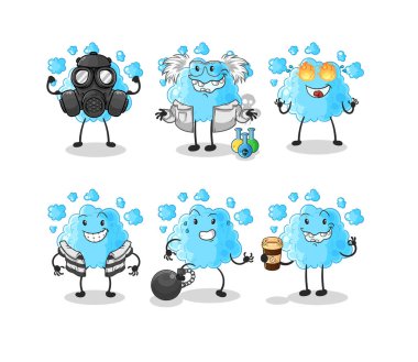 the foam water activity group. cartoon mascot vecto