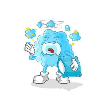 the foam yawn character. cartoon mascot vecto