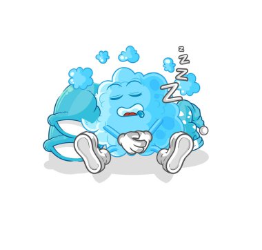 the foam sleeping character. cartoon mascot vecto