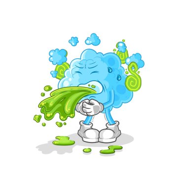 the foam throw up cartoon. cartoon mascot vecto