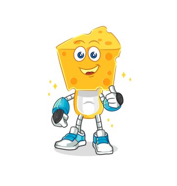 the cheese head robot character. cartoon mascot vecto