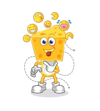 the cheese head laugh and mock character. cartoon mascot vecto