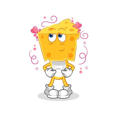 the cheese head shy vector. cartoon characte
