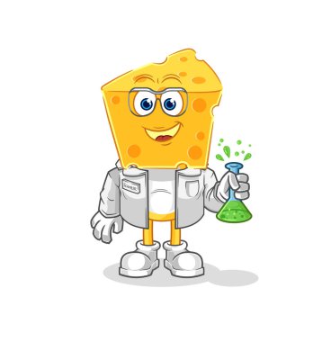 the cheese head scientist character. cartoon mascot vecto