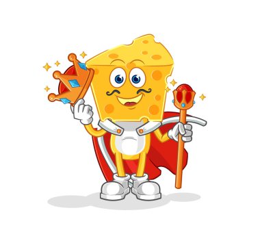 the cheese head king vector. cartoon characte