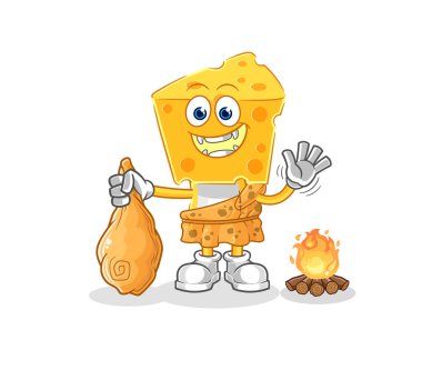 the cheese head ancient cartoon. cartoon mascot vecto