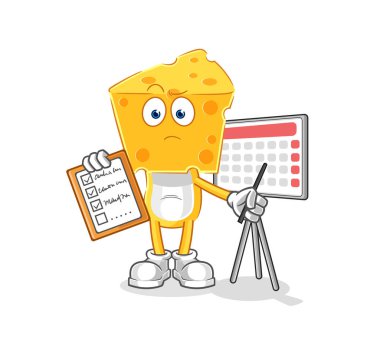 the cheese head schedule list vector. cartoon characte