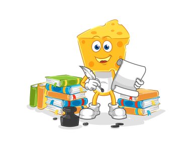 the cheese head writer vector. cartoon characte