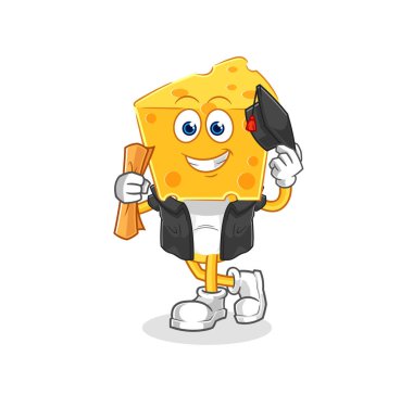 the cheese head graduation vector. cartoon characte