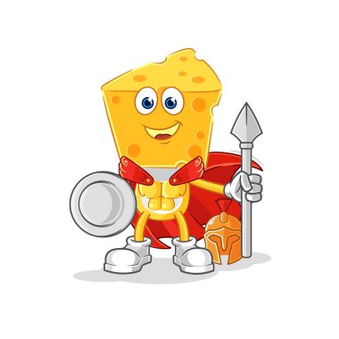 the cheese head spartan character. cartoon mascot vecto