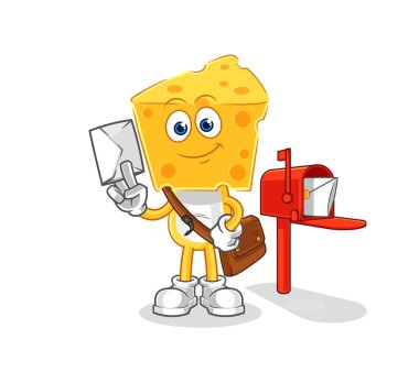 the cheese head postman vector. cartoon characte