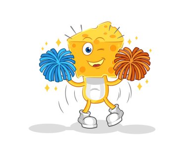 the cheese head cheerleader cartoon. cartoon mascot vecto