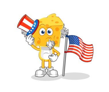 the cheese head uncle sam character. cartoon mascot vecto