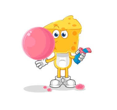 the cheese head chewing gum vector. cartoon characte