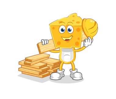 the cheese head builder vector. cartoon characte