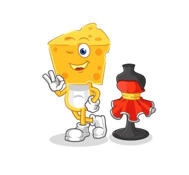 the cheese head fashion designer vector. cartoon characte