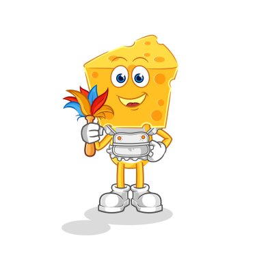 the cheese head maid mascot. cartoon vecto