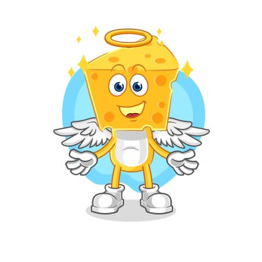 the cheese head angel with wings vector. cartoon characte