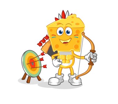 the cheese head native american tribe. cartoon mascot vecto
