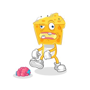 the cheese head zombie character.mascot vecto