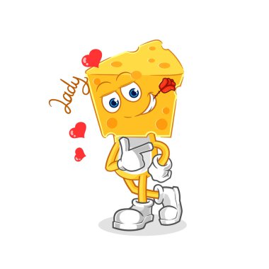 the cheese head flirting illustration. character vecto