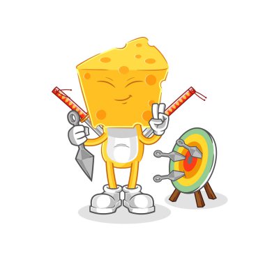 the cheese head ninja cartoon. character vecto