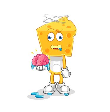 the cheese head no brain vector. cartoon characte
