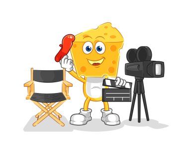 the cheese head director mascot. cartoon vecto
