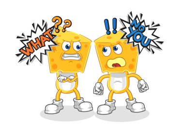 the cheese head arguing each other cartoon vecto