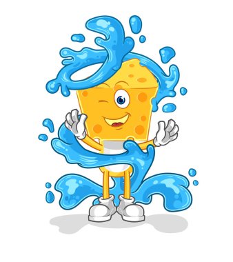 the cheese head fresh with water mascot. cartoon vecto