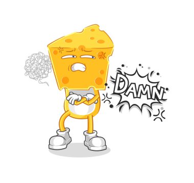 the cheese head very pissed off illustration. character vecto