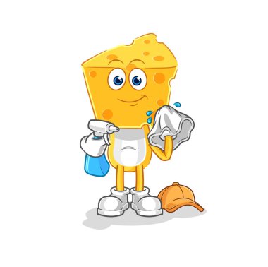 the cheese head cleaner vector. cartoon characte