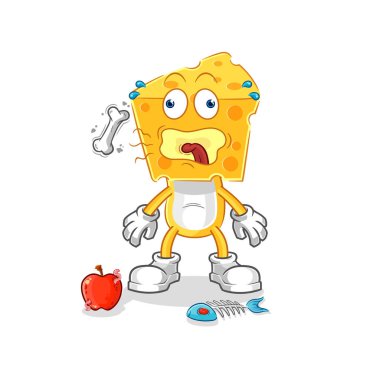 the cheese head burp mascot. cartoon vecto