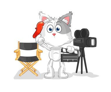 the cat director mascot. cartoon vecto