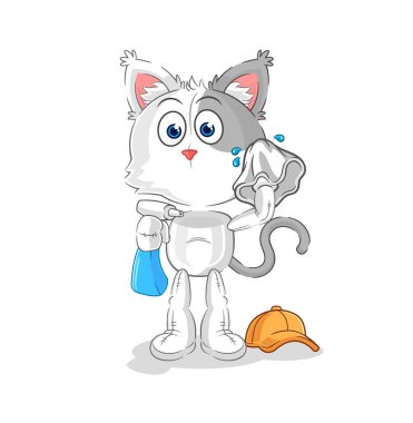 the cat cleaner vector. cartoon characte