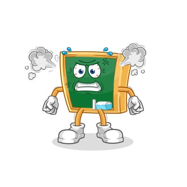 the blackboard very angry mascot. cartoon vecto