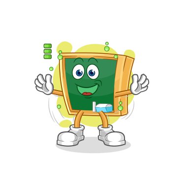 the blackboard full battery character. cartoon mascot vecto
