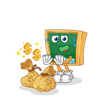 the blackboard refuse money illustration. character vecto