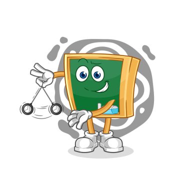 the blackboard hypnotizing cartoon. cartoon mascot vecto