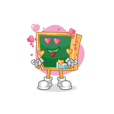 the blackboard fallin love vector. cartoon characte